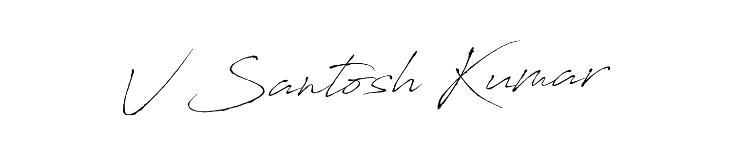 Use a signature maker to create a handwritten signature online. With this signature software, you can design (Antro_Vectra) your own signature for name V Santosh Kumar. V Santosh Kumar signature style 6 images and pictures png