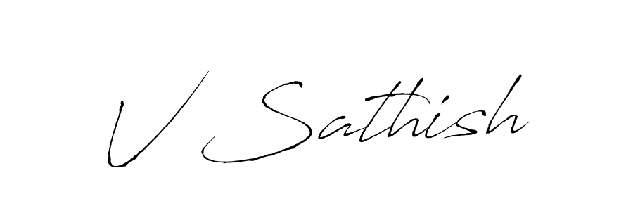 How to make V Sathish signature? Antro_Vectra is a professional autograph style. Create handwritten signature for V Sathish name. V Sathish signature style 6 images and pictures png