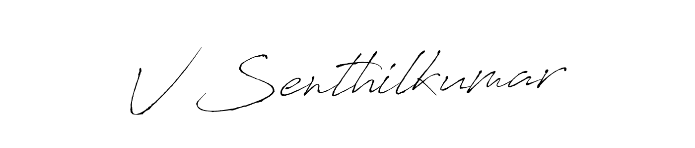 Create a beautiful signature design for name V Senthilkumar. With this signature (Antro_Vectra) fonts, you can make a handwritten signature for free. V Senthilkumar signature style 6 images and pictures png