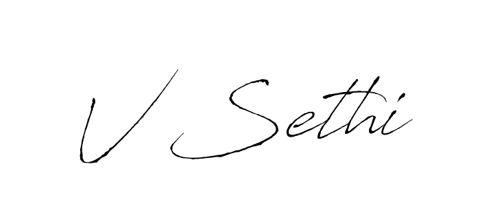 You should practise on your own different ways (Antro_Vectra) to write your name (V Sethi) in signature. don't let someone else do it for you. V Sethi signature style 6 images and pictures png