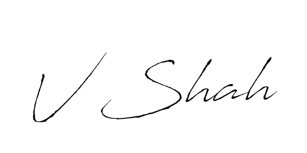 Create a beautiful signature design for name V Shah. With this signature (Antro_Vectra) fonts, you can make a handwritten signature for free. V Shah signature style 6 images and pictures png