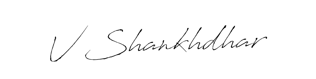 How to make V Shankhdhar signature? Antro_Vectra is a professional autograph style. Create handwritten signature for V Shankhdhar name. V Shankhdhar signature style 6 images and pictures png