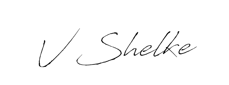 Also we have V Shelke name is the best signature style. Create professional handwritten signature collection using Antro_Vectra autograph style. V Shelke signature style 6 images and pictures png