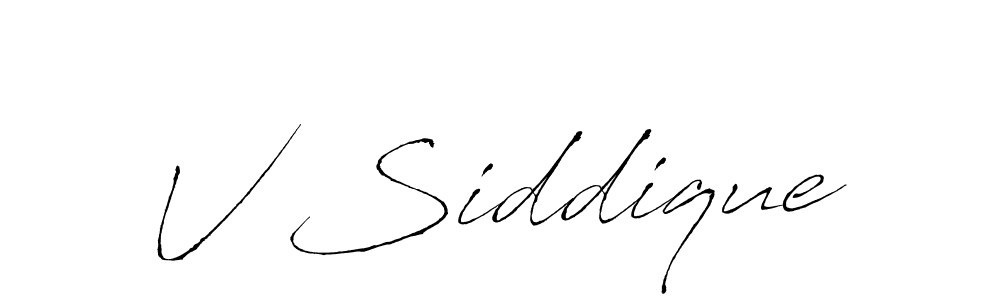 Create a beautiful signature design for name V Siddique. With this signature (Antro_Vectra) fonts, you can make a handwritten signature for free. V Siddique signature style 6 images and pictures png