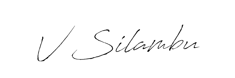 Design your own signature with our free online signature maker. With this signature software, you can create a handwritten (Antro_Vectra) signature for name V Silambu. V Silambu signature style 6 images and pictures png