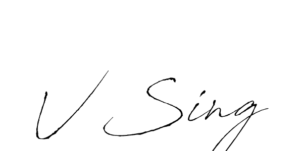 The best way (Antro_Vectra) to make a short signature is to pick only two or three words in your name. The name V Sing include a total of six letters. For converting this name. V Sing signature style 6 images and pictures png