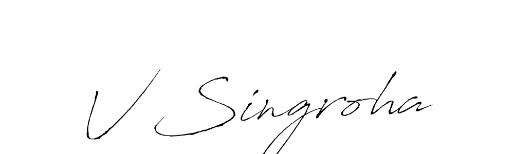 Make a beautiful signature design for name V Singroha. Use this online signature maker to create a handwritten signature for free. V Singroha signature style 6 images and pictures png