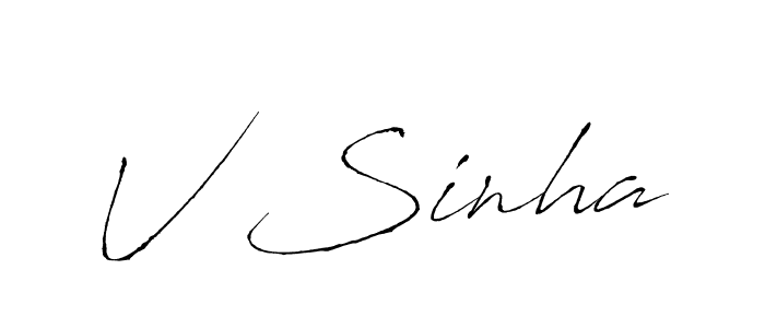 How to make V Sinha signature? Antro_Vectra is a professional autograph style. Create handwritten signature for V Sinha name. V Sinha signature style 6 images and pictures png