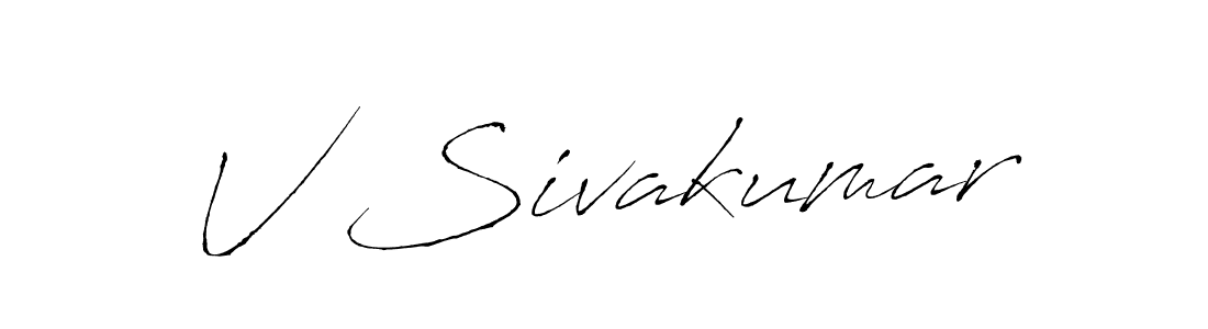 How to make V Sivakumar name signature. Use Antro_Vectra style for creating short signs online. This is the latest handwritten sign. V Sivakumar signature style 6 images and pictures png