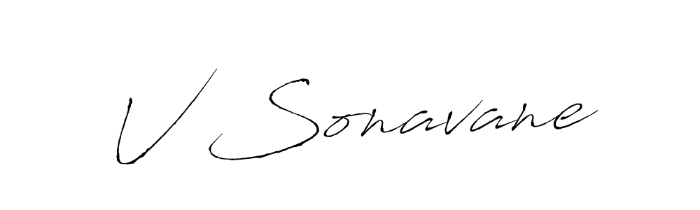 Make a beautiful signature design for name V Sonavane. With this signature (Antro_Vectra) style, you can create a handwritten signature for free. V Sonavane signature style 6 images and pictures png