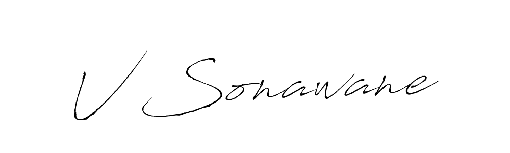 if you are searching for the best signature style for your name V Sonawane. so please give up your signature search. here we have designed multiple signature styles  using Antro_Vectra. V Sonawane signature style 6 images and pictures png