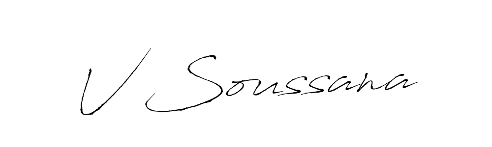 Create a beautiful signature design for name V Soussana. With this signature (Antro_Vectra) fonts, you can make a handwritten signature for free. V Soussana signature style 6 images and pictures png