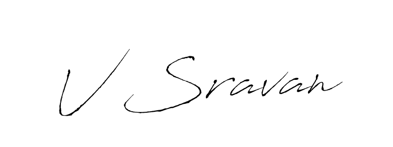 The best way (Antro_Vectra) to make a short signature is to pick only two or three words in your name. The name V Sravan include a total of six letters. For converting this name. V Sravan signature style 6 images and pictures png