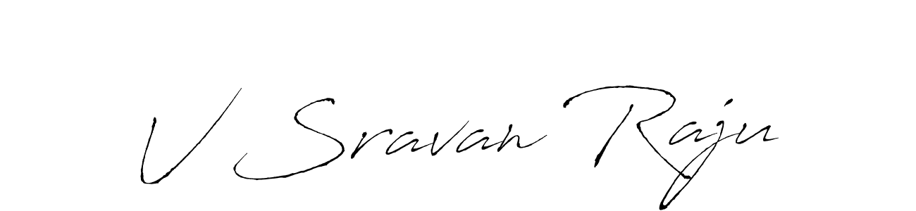 if you are searching for the best signature style for your name V Sravan Raju. so please give up your signature search. here we have designed multiple signature styles  using Antro_Vectra. V Sravan Raju signature style 6 images and pictures png