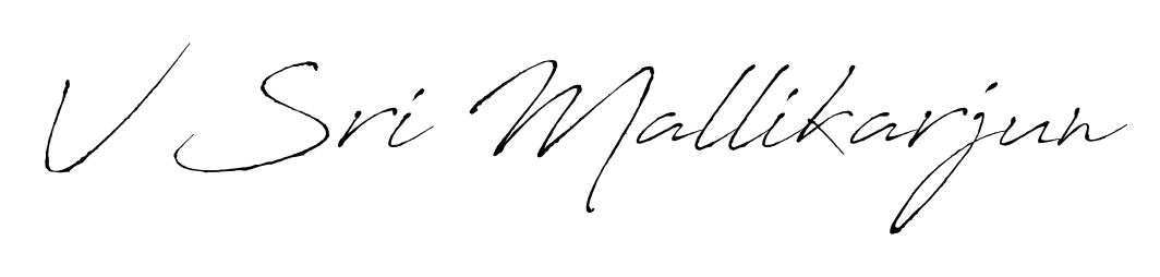 The Antro_Vectra typeface gives name V Sri Mallikarjun a refined look. Suitable for certificates, diplomas, and official verification. V Sri Mallikarjun signature style 6 images and pictures png