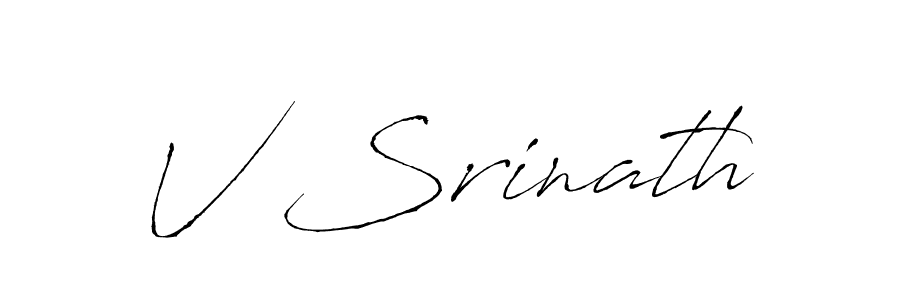 Create a beautiful signature design for name V Srinath. With this signature (Antro_Vectra) fonts, you can make a handwritten signature for free. V Srinath signature style 6 images and pictures png