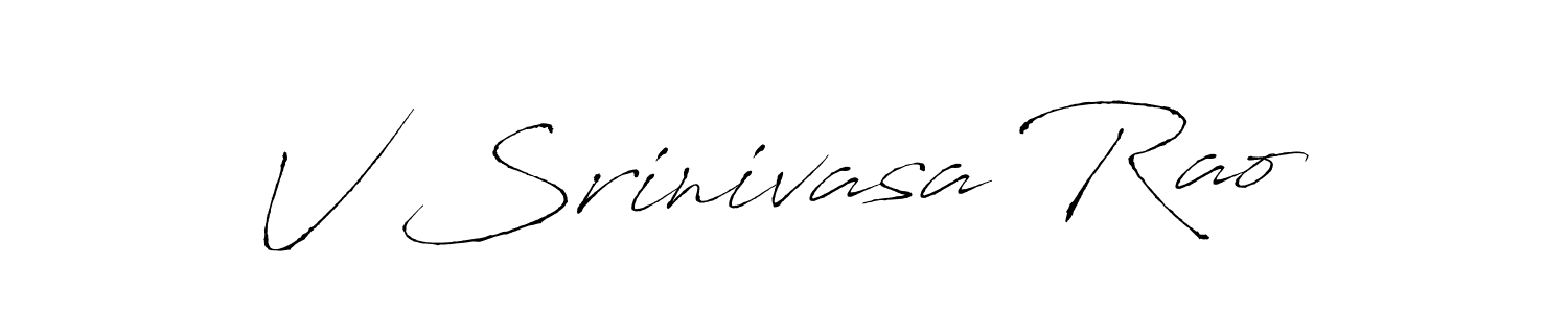 How to make V Srinivasa Rao name signature. Use Antro_Vectra style for creating short signs online. This is the latest handwritten sign. V Srinivasa Rao signature style 6 images and pictures png