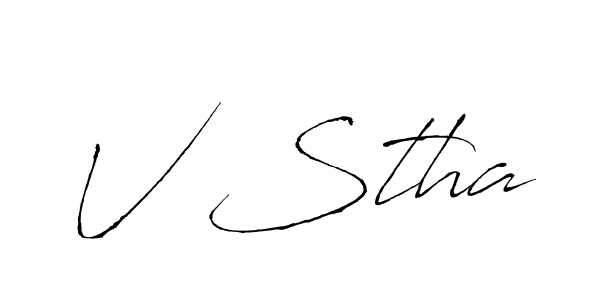 Design your own signature with our free online signature maker. With this signature software, you can create a handwritten (Antro_Vectra) signature for name V Stha. V Stha signature style 6 images and pictures png