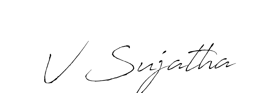 Make a beautiful signature design for name V Sujatha. With this signature (Antro_Vectra) style, you can create a handwritten signature for free. V Sujatha signature style 6 images and pictures png