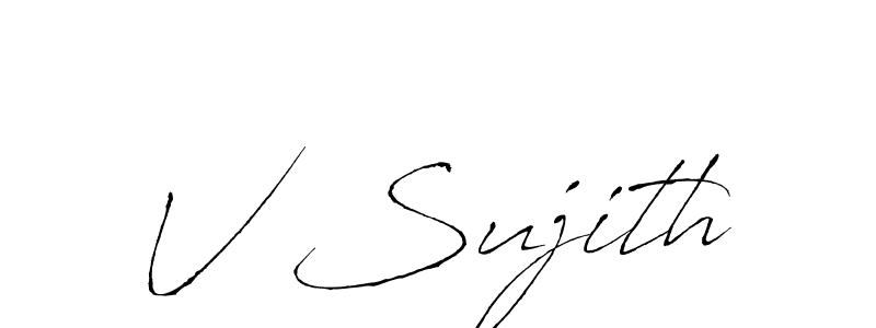 Make a beautiful signature design for name V Sujith. With this signature (Antro_Vectra) style, you can create a handwritten signature for free. V Sujith signature style 6 images and pictures png