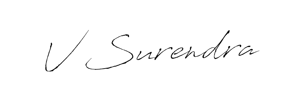 This is the best signature style for the V Surendra name. Also you like these signature font (Antro_Vectra). Mix name signature. V Surendra signature style 6 images and pictures png