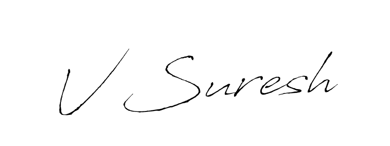 Similarly Antro_Vectra is the best handwritten signature design. Signature creator online .You can use it as an online autograph creator for name V Suresh. V Suresh signature style 6 images and pictures png