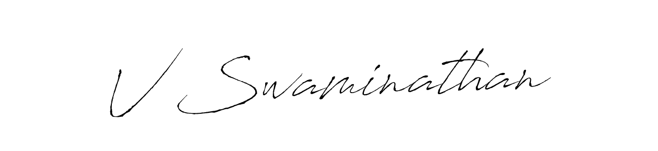 The best way (Antro_Vectra) to make a short signature is to pick only two or three words in your name. The name V Swaminathan include a total of six letters. For converting this name. V Swaminathan signature style 6 images and pictures png