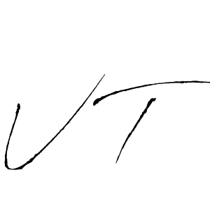 The best way (Antro_Vectra) to make a short signature is to pick only two or three words in your name. The name V T include a total of six letters. For converting this name. V T signature style 6 images and pictures png