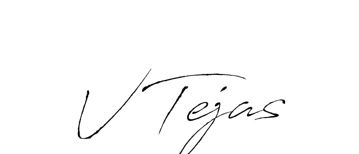 How to make V Tejas name signature. Use Antro_Vectra style for creating short signs online. This is the latest handwritten sign. V Tejas signature style 6 images and pictures png