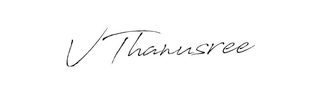 Design your own signature with our free online signature maker. With this signature software, you can create a handwritten (Antro_Vectra) signature for name V Thanusree. V Thanusree signature style 6 images and pictures png