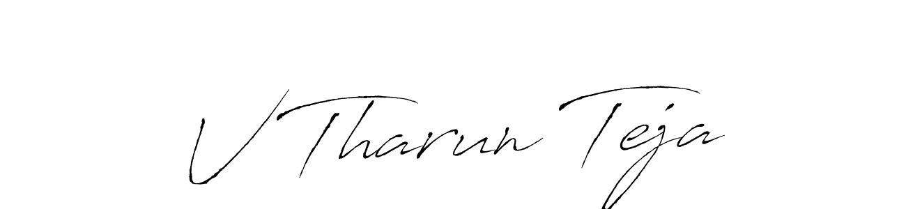 Create a beautiful signature design for name V Tharun Teja. With this signature (Antro_Vectra) fonts, you can make a handwritten signature for free. V Tharun Teja signature style 6 images and pictures png