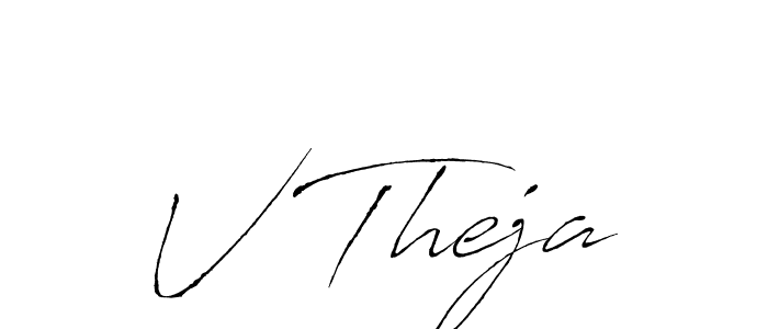 How to make V Theja name signature. Use Antro_Vectra style for creating short signs online. This is the latest handwritten sign. V Theja signature style 6 images and pictures png