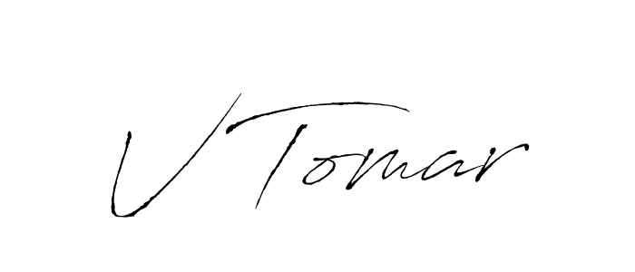 How to make V Tomar name signature. Use Antro_Vectra style for creating short signs online. This is the latest handwritten sign. V Tomar signature style 6 images and pictures png