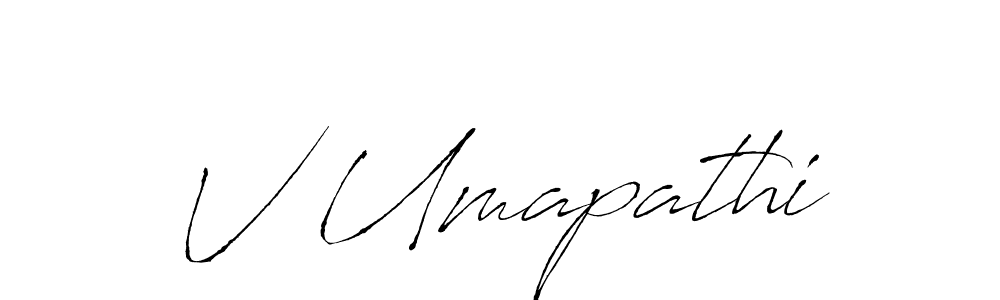 How to make V Umapathi name signature. Use Antro_Vectra style for creating short signs online. This is the latest handwritten sign. V Umapathi signature style 6 images and pictures png