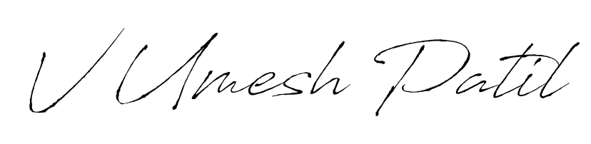 Looking for an artistic signature for V Umesh Patil? The Antro_Vectra calligraphy style gives a sophisticated flow suitable for business cards and emails. V Umesh Patil signature style 6 images and pictures png