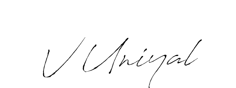 Also we have V Uniyal name is the best signature style. Create professional handwritten signature collection using Antro_Vectra autograph style. V Uniyal signature style 6 images and pictures png