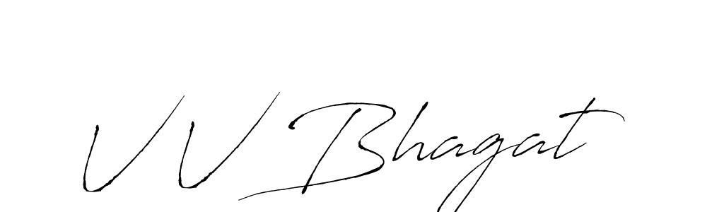 V V Bhagat stylish signature style. Best Handwritten Sign (Antro_Vectra) for my name. Handwritten Signature Collection Ideas for my name V V Bhagat. V V Bhagat signature style 6 images and pictures png