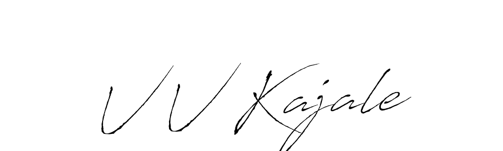 V V Kajale stylish signature style. Best Handwritten Sign (Antro_Vectra) for my name. Handwritten Signature Collection Ideas for my name V V Kajale. V V Kajale signature style 6 images and pictures png