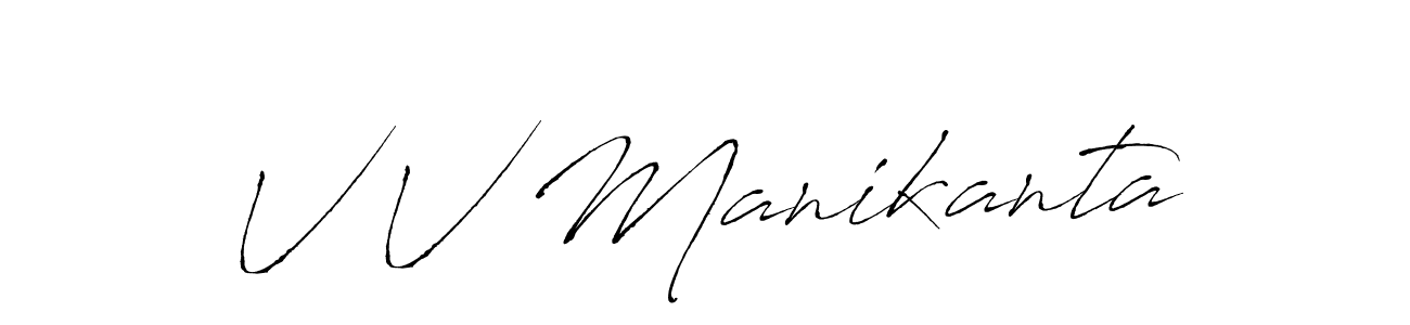 Also we have V V Manikanta name is the best signature style. Create professional handwritten signature collection using Antro_Vectra autograph style. V V Manikanta signature style 6 images and pictures png