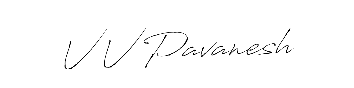 V V Pavanesh stylish signature style. Best Handwritten Sign (Antro_Vectra) for my name. Handwritten Signature Collection Ideas for my name V V Pavanesh. V V Pavanesh signature style 6 images and pictures png