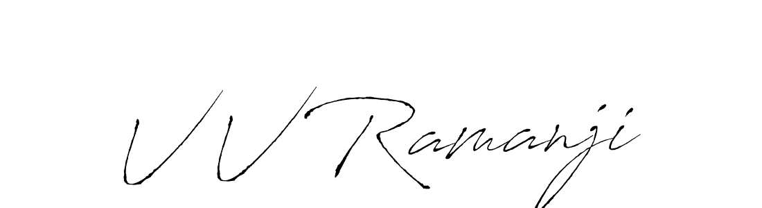 if you are searching for the best signature style for your name V V Ramanji. so please give up your signature search. here we have designed multiple signature styles  using Antro_Vectra. V V Ramanji signature style 6 images and pictures png