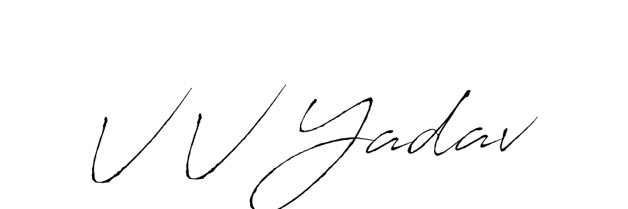 How to make V V Yadav name signature. Use Antro_Vectra style for creating short signs online. This is the latest handwritten sign. V V Yadav signature style 6 images and pictures png