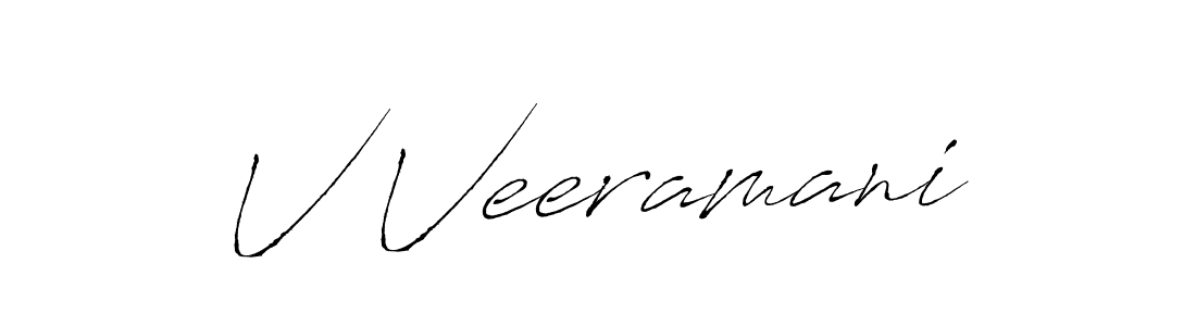 How to make V Veeramani signature? Antro_Vectra is a professional autograph style. Create handwritten signature for V Veeramani name. V Veeramani signature style 6 images and pictures png