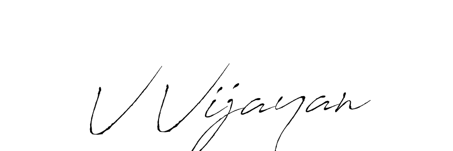 The best way (Antro_Vectra) to make a short signature is to pick only two or three words in your name. The name V Vijayan include a total of six letters. For converting this name. V Vijayan signature style 6 images and pictures png