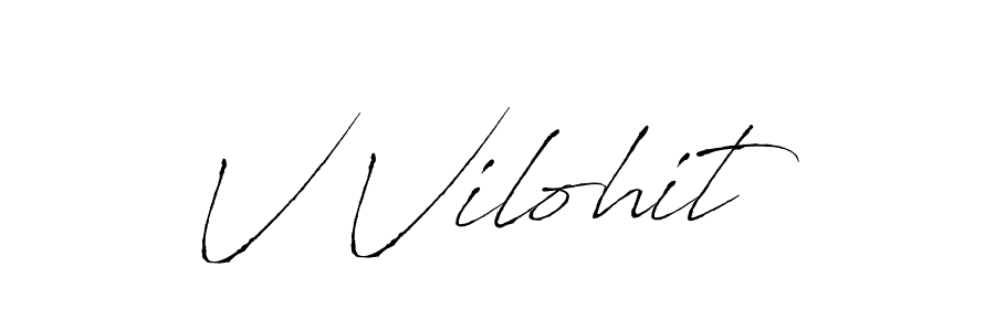 How to make V Vilohit signature? Antro_Vectra is a professional autograph style. Create handwritten signature for V Vilohit name. V Vilohit signature style 6 images and pictures png