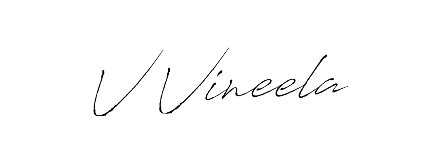 Also we have V Vineela name is the best signature style. Create professional handwritten signature collection using Antro_Vectra autograph style. V Vineela signature style 6 images and pictures png