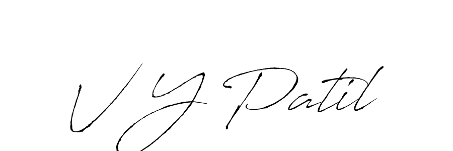 How to make V Y Patil name signature. Use Antro_Vectra style for creating short signs online. This is the latest handwritten sign. V Y Patil signature style 6 images and pictures png