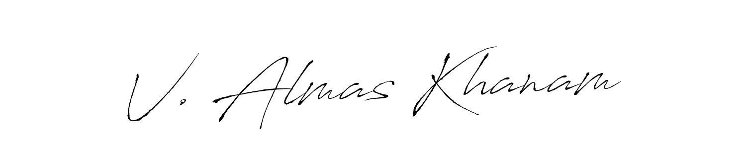 How to make V. Almas Khanam signature? Antro_Vectra is a professional autograph style. Create handwritten signature for V. Almas Khanam name. V. Almas Khanam signature style 6 images and pictures png