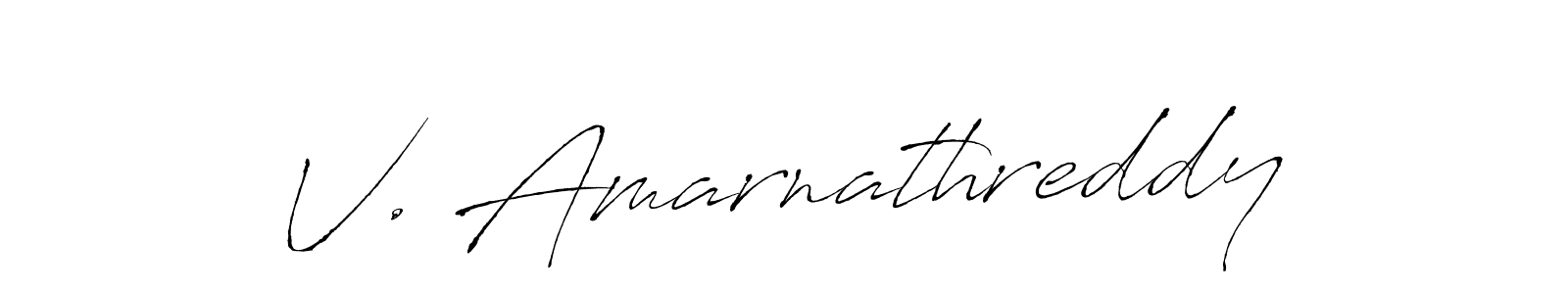 The best way (Antro_Vectra) to make a short signature is to pick only two or three words in your name. The name V. Amarnathreddy include a total of six letters. For converting this name. V. Amarnathreddy signature style 6 images and pictures png