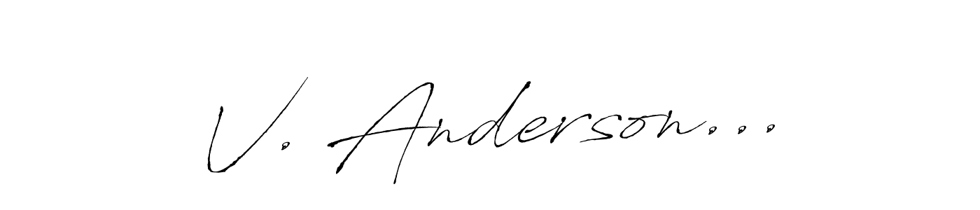 Use a signature maker to create a handwritten signature online. With this signature software, you can design (Antro_Vectra) your own signature for name V. Anderson.... V. Anderson... signature style 6 images and pictures png